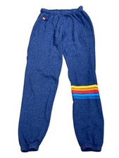 AVIATOR NATION Women's Rainbow Stitch Sweatpants in Navy Sz S EUC