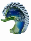 Vintage Murano Art Glass Fish Dolphin Sculpture Figurine Blue Green Sommerso