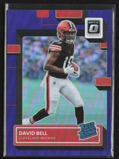 David Bell 2022 Donruss Optic Purple Prizm RC /50 #232 Cleveland Browns