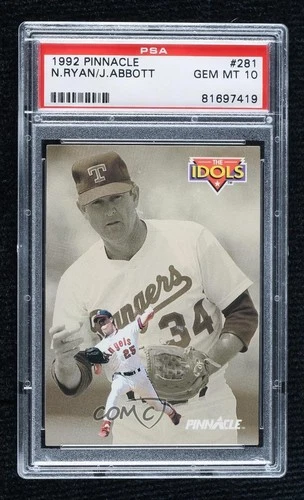 1992 Pinnacle The Idols Nolan Ryan Jim Abbott #281 PSA 10 GEM MT HOF