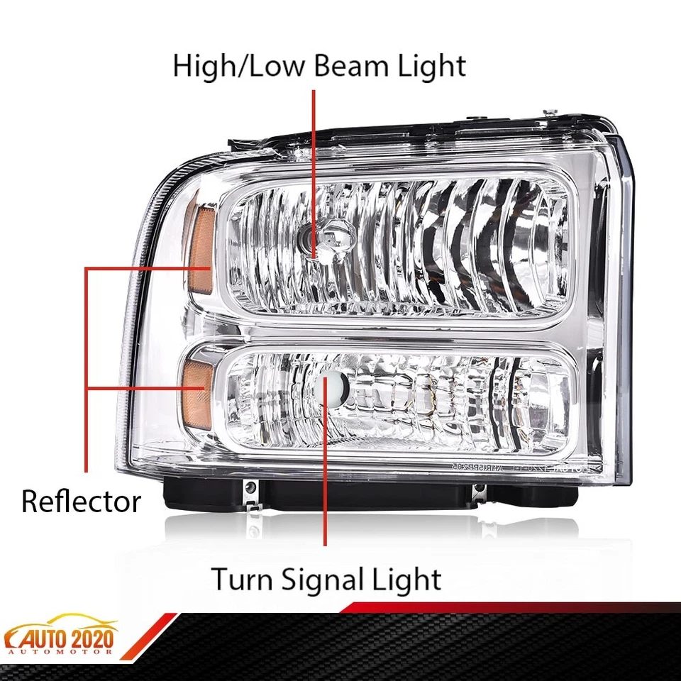 Fit For 1999-2004 Ford F250 F350 Ford Super Duty Excursion Conversion Headlights Foto 3 de 4