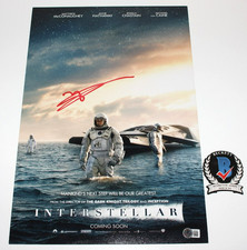 MATTHEW MCCONAUGHEY SIGNED 'INTERSTELLAR' MOVIE POSTER AUTOGRAPH BAS BECKETT COA