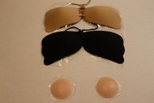 2 Pack Sticky Push Up Bras A Cup Black Nude Backless Strapless Nipple Covers