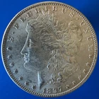 1897 Morgan Silver Dollar - Bright Coin, AU - 90% Silver    #2626