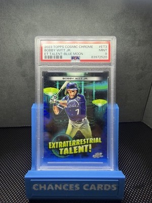 Topps Bobby Witt Jr. #ET-3 2023 Cosmic Chrome Blue Moon Refractor /99 PSA 9