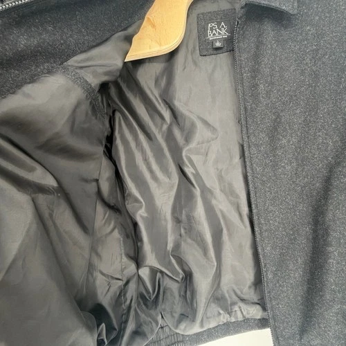 Jos. A. Bank Mens Wool Blend Full Zip Jacket Charcoal Gray Large L Regular NWOT image 4