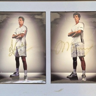 Andy Murray Tim Henman SIGNED GOLD Autographs ATP World Tour Finals Robinson's