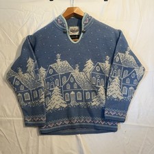 ALPS Sweater Womens S Wool Winter Village Holiday Pullover New England Vintage