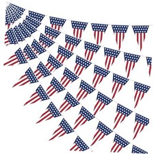 100FT Decorations, 60Pcs Pennant Fourth of July Banner, 7.8 x 11.8 4th of July