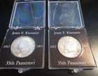 2 John F. Kennedy JFK 1964 Memorial Half Dollar Silver Coin 1917-1963 in Case