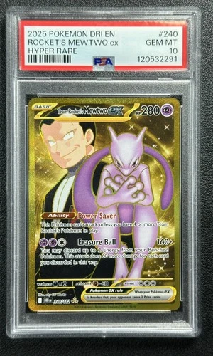 TEAM ROCKET'S MEWTWO EX PSA 10 2025 POKEMON DESTINED RIVALS #240/182 HYPER RARE