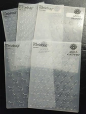 Anna Griffin/Cuttlebug  Miscellaneous Letterpress Embossing Folders Set Of 5 NEW