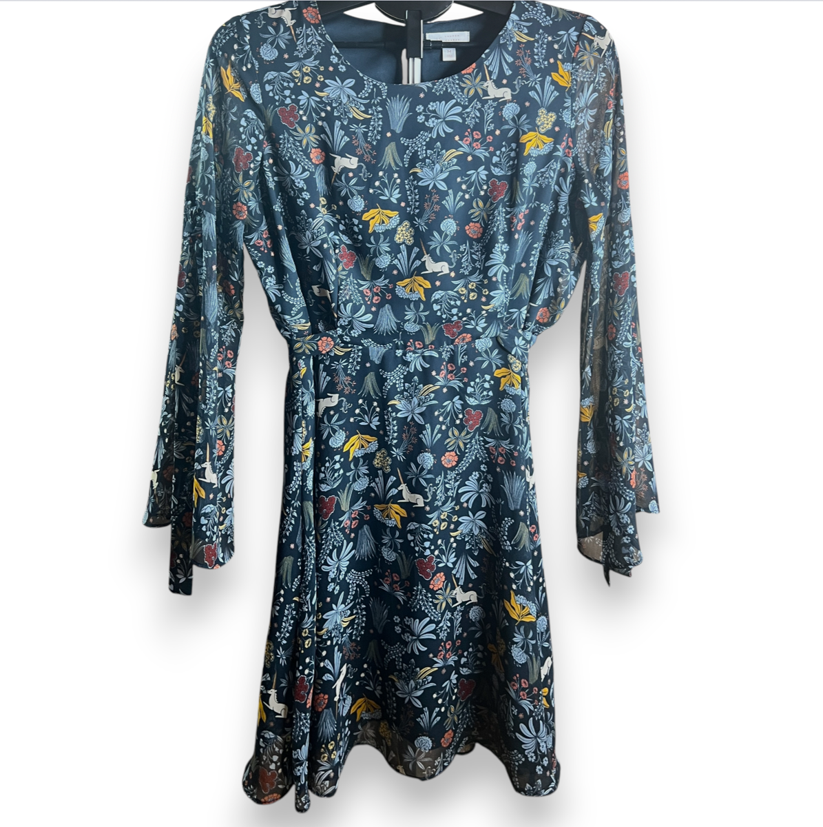 Lauren Conrad Runway Dress Womens M Navy Unicorn Forest Fairy Boho