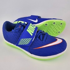 Nike Zoom HJ Elite Racer Blue Lime High Jump Track Field Spikes Men's Size 5