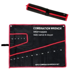 Wrench Roll Up Pouch Wrench Organizer Bag Wrench Tool Holder 16 Pockets