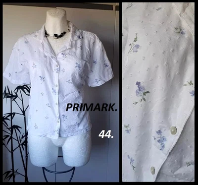 Belle blouse blanche fleuris Primark T: 44 - Photo 1/4