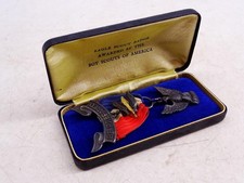 Antique 1930s Sterling Silver Boy Scouts Eagle Scout Badge Pin Award Feather Vtg