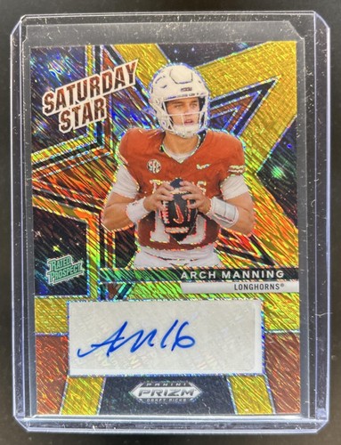 2025 Prizm Draft Arch Manning Saturday Star Signatures Gold Shimmer Auto #/15