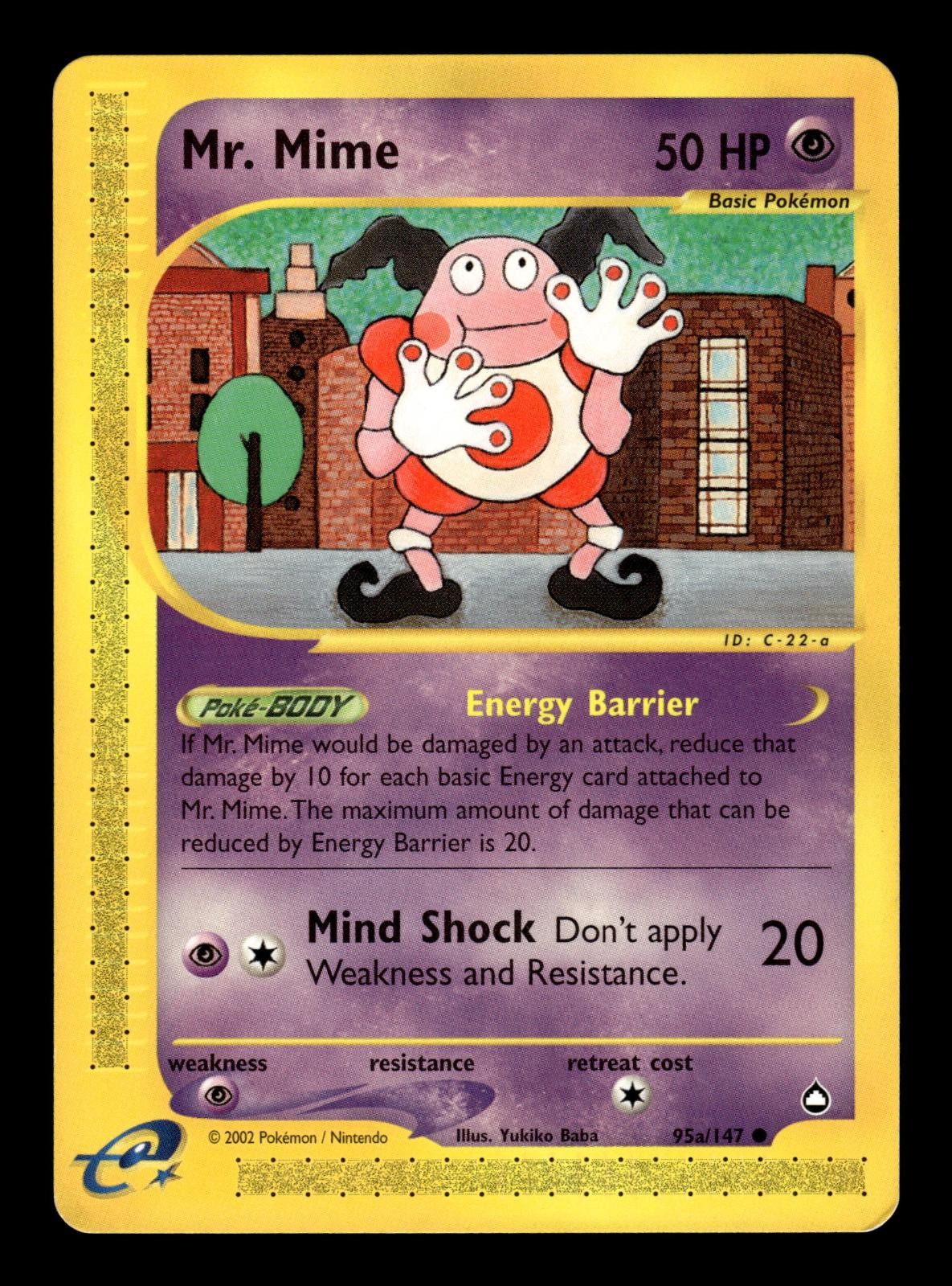 Mr. Mime (95a) 95A/147 Common Aquapolis Pokemon Near Mint