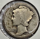 1917D  Mercury Dime - 109 Years Old!!  ☆ BELOW SILVER VALUE ☆