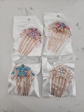 4 Pieces Flower Rhinestones Hair Combs Accessories,Perfect Mother's Day Gifts