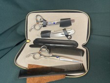 Gepard Professional Salon Barber Set Shears, Thinner, Razor, Combs, Zipper Case