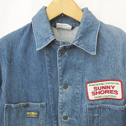 Oshkosh Indigo Blue Denim Jacket Men's 38 Vintage Coverall