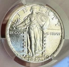 🔥1917-S Standing Liberty Quarter Type 2 CACG MS-61 CAC Better Date Gorgeous