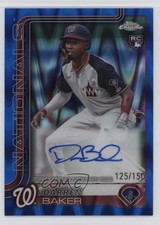 2025 Topps Chrome Rookie Blue RayWave Refractor 125/150 Darren Baker Auto 06xj