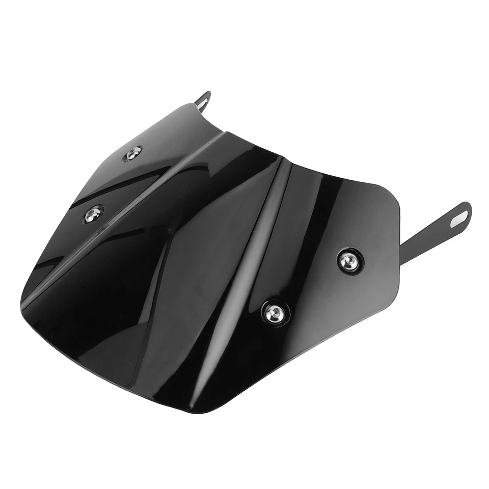 Black Motorcycle Windshield Wind Deflector Screen W/Mounting Bracket For 5‑7in - Image 3 of 4