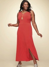 Size 3X PLUS Monroe & Main Summer Red Beach Casual V-Neck Tank Maxi Dress