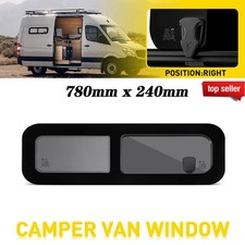 Universal Campervan Sliding Window Driver side - 780 x 240mm Tempered Glass RHS