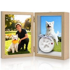 5x7 Pets Memorial Shadow Box Frame, Dogs Cats Photo Display with Paw Prints K...