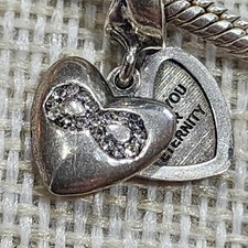 Heart-Shaped Infinity Charm with 'Love You For Eternity"