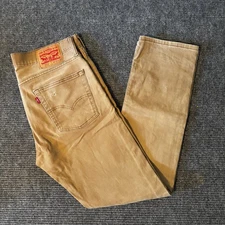 Levi's 513 Men's Pants Brown 32x32 Cotton Straight Fit Khaki Cargo Workwear