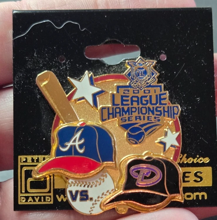 Vintage 2001 Arizona Diamondback vs Atlanta Braves League Championship Pin NWT - Image 2 of 3