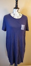 Tommy Hilfiger 1X Women’s Navy Blue T-Shirt Dress Nautical Cotton Knee Length...