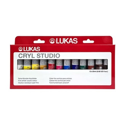 Cryl Studio, Acrylfarben, Kartonetui, 20 ml, 12 sortierte Farben