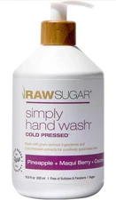 Raw Sugar Simply Hand Wash, Pineapple + Maqui Berry + Coconut Soap, 16.9 fl oz
