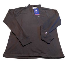 Champion Quarter Zip Pullover Women M Blk Athleisure Embroidered Logo Mock Neck