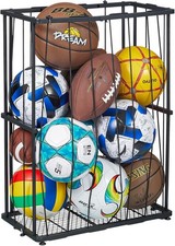 Sports Ball Storage Rack Wall Mounted Floor Organizer for Garage Gym Game Room