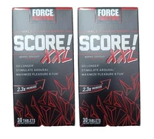 2 PACK Force Factor Score XXL Supplement for Men - 30 Tablets Exp: 08/2027+