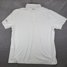 Under Armour Mens HeatGear Loose Fit Polo Shirt White Gray Geometric Pattern 2XL