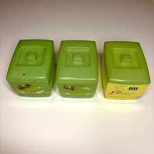 Set of 3 midcentury bathroom containers