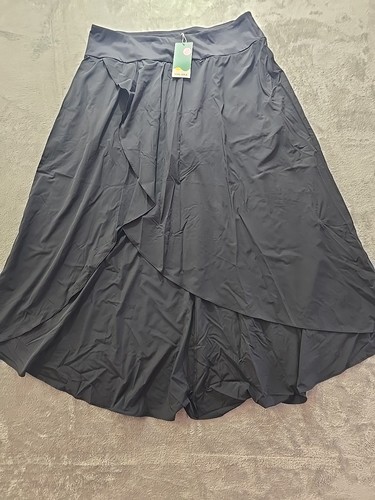 Halara Skirt Women's 26/28 High Low Academia Elastic Waist Preppy Flowy Maxi