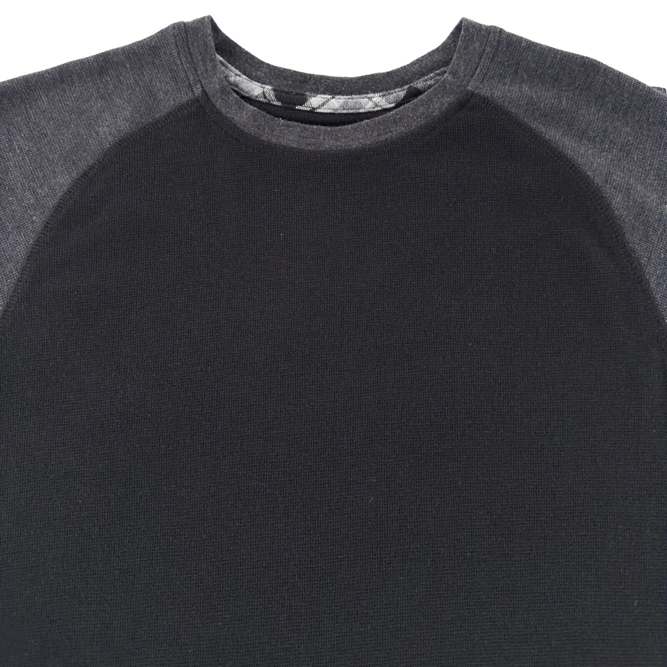 Pierre Cardin Sweater Mens Small Black Gray Raglan Pullover Knit Sweatshirt Mens - Image 2 of 4