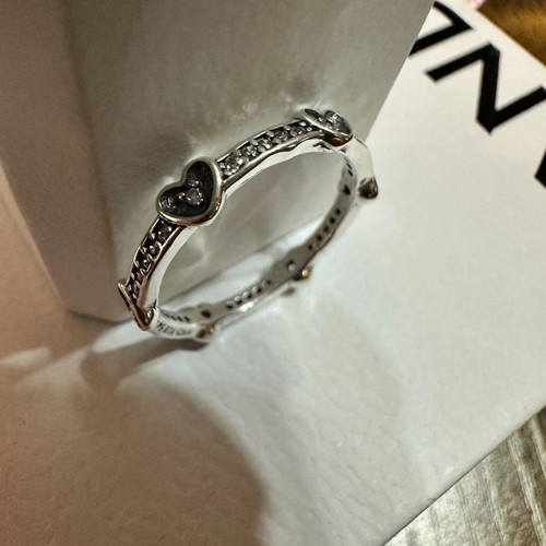 Original PANDORA Radiant Sparkling Hearts Stacking Band Ring, Größe 8 - Bild 4 von 7