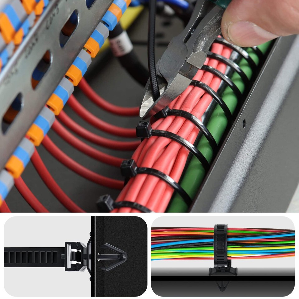 200pcs 15 Sizes Car Wire Loom Routing Clips Push Mount Cable Tie ...