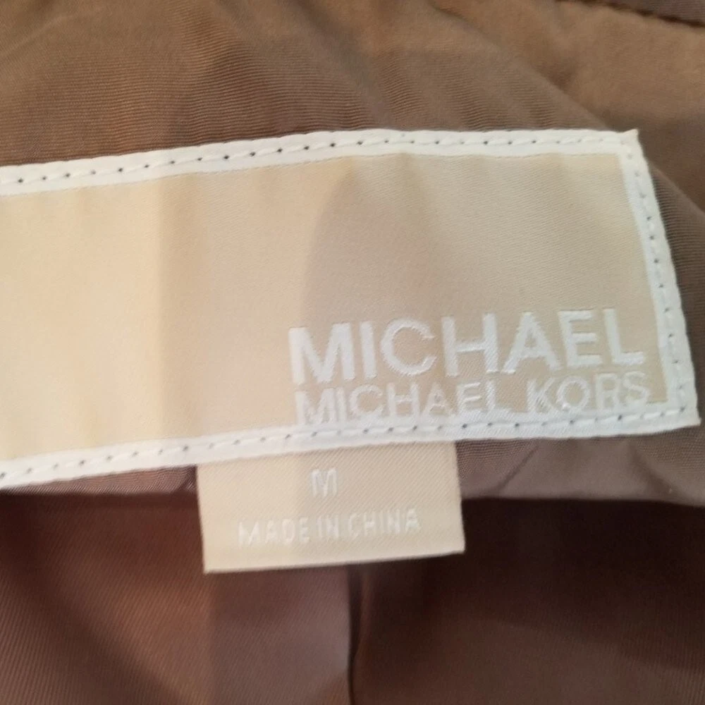 Michael Kors donna giacca tampone media lunga cappotto lunghezza intera cappuccio in pelliccia alto