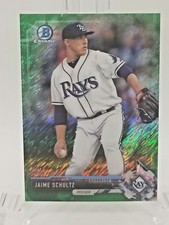 2017 BOWMAN CHROME JAIME SCHULTZ RC GREEN SHIMMER REFRACTOR 50/99 #BCP198